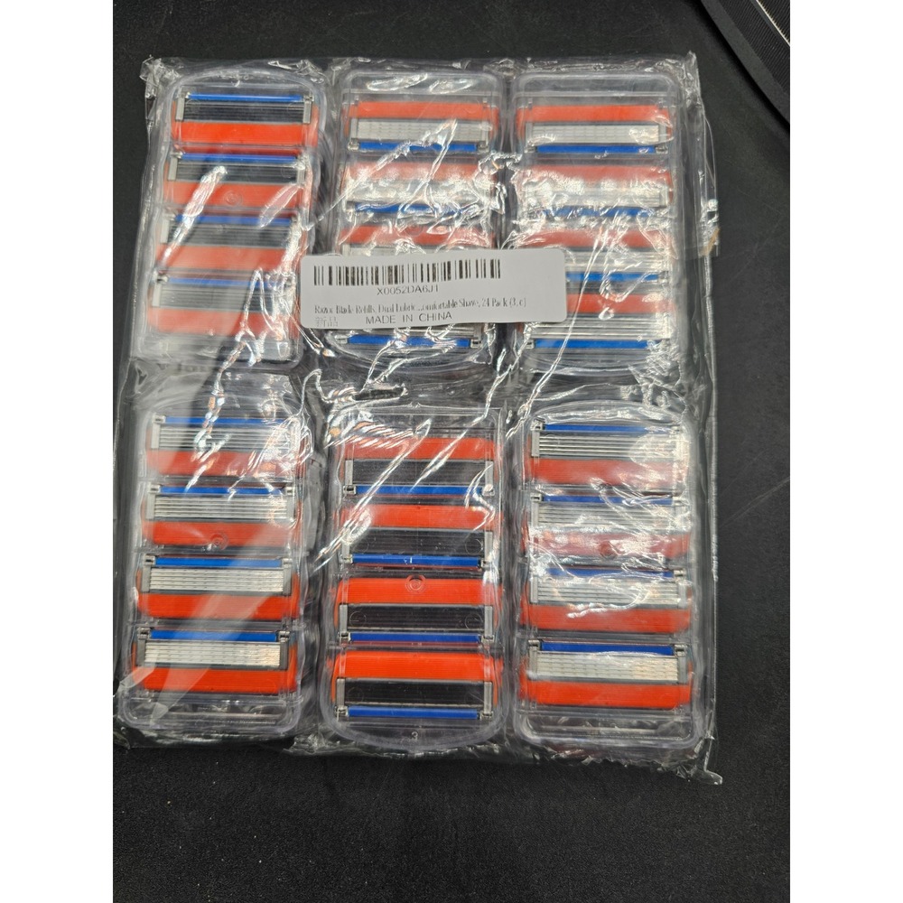 24 Pack Razor Blade Refills Dual Lubricated Comfortable Shave Replacement Blades